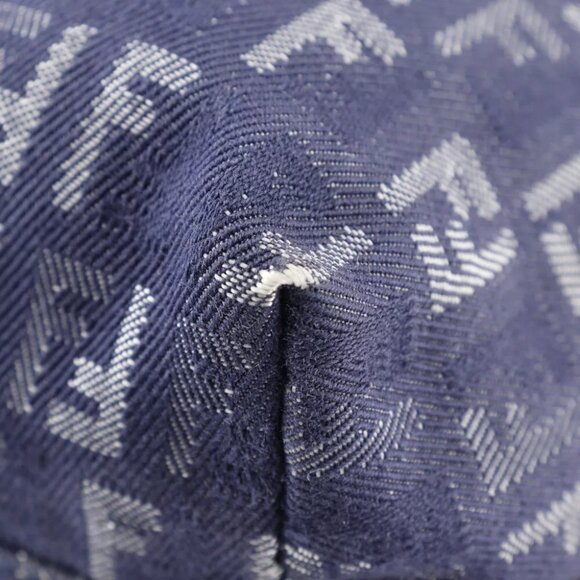 FENDI Zucchino Handbag Tote Bag Navy blue denim/leather Women - Picture 7 of 9